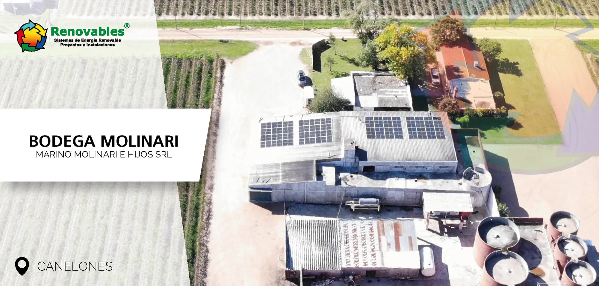 Bodega Molinari, instalación fotovoltaica de Renovables S.A. en Canelones